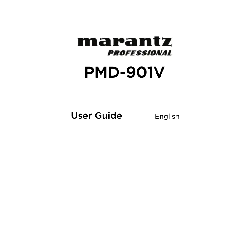 Page n°1 - Manuel utilisateur Marantz PMD-901V