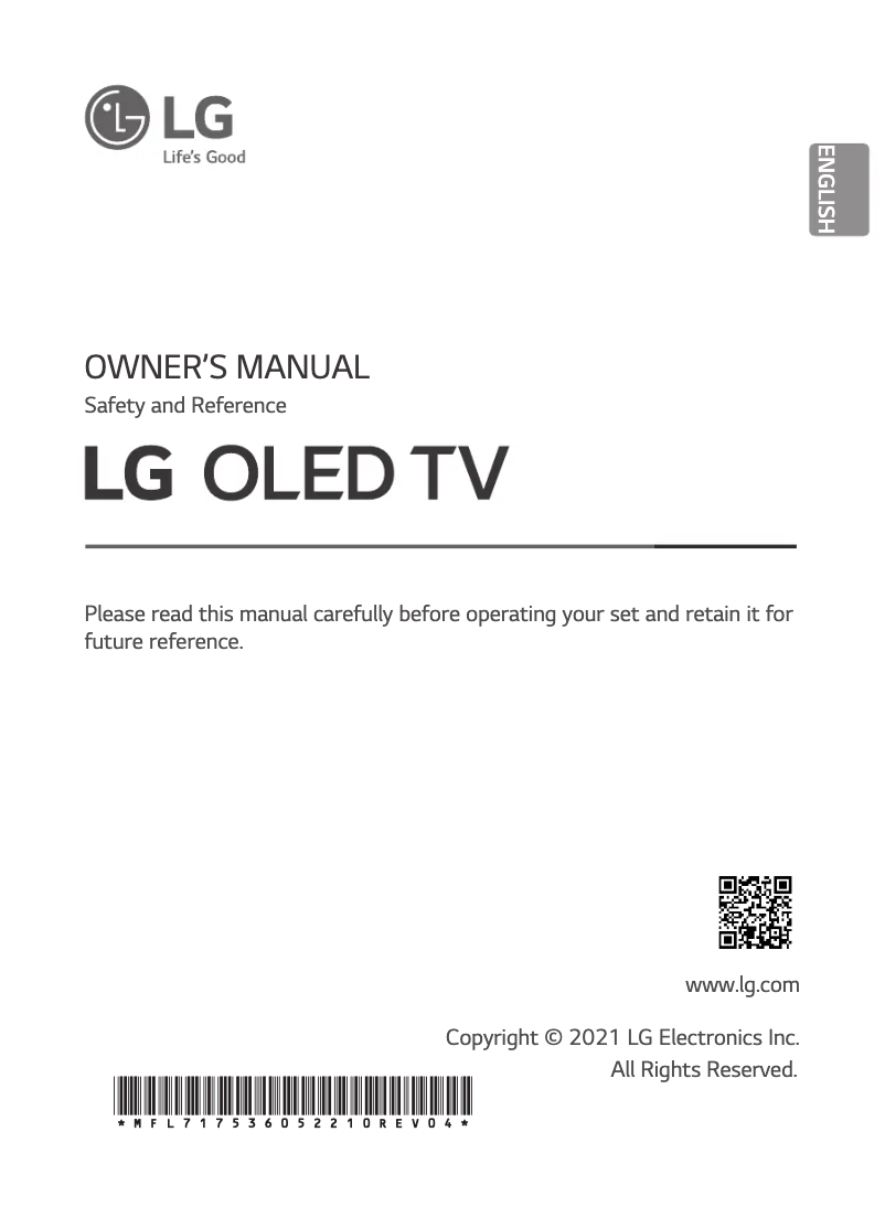 Imagen de la primera página del manual del dispositivo OLED77G16LA