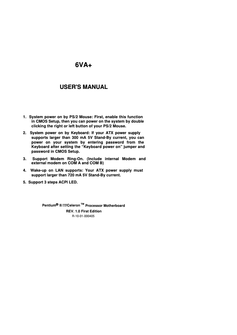 Image de la première page du manuel de l'appareil GA-6VA+