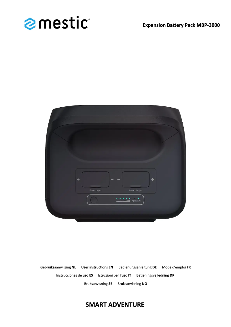 Page n°1 - Manuel utilisateur Mestic MBP-3000