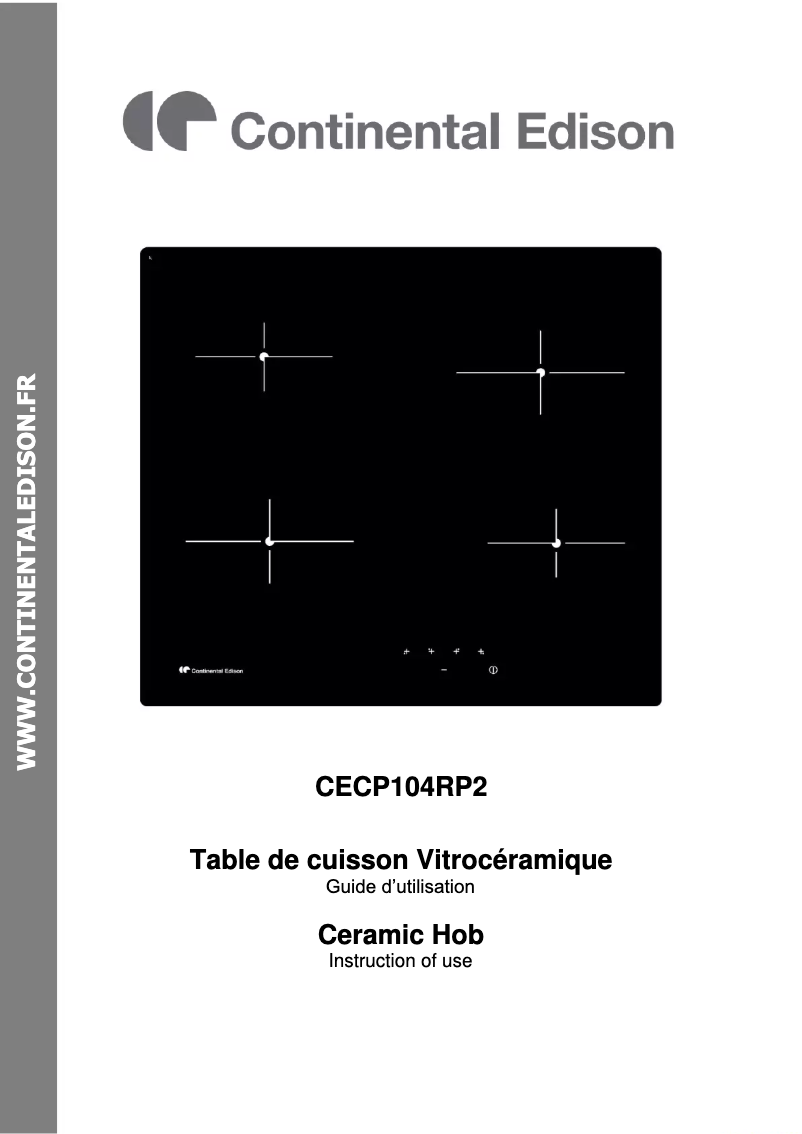 Page n°1 - Manuel utilisateur Continental Edison CECP104RP2