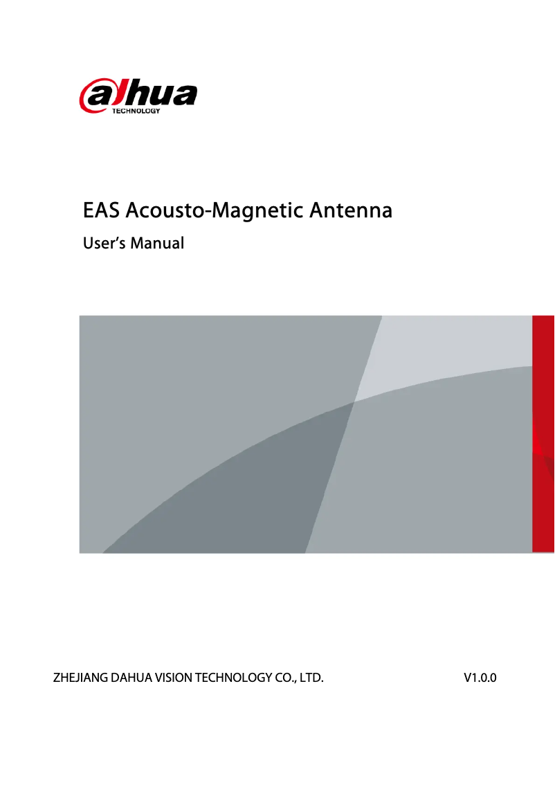 Page 1 de la notice Manuel utilisateur Dahua Technology ISC-EAA6000-R