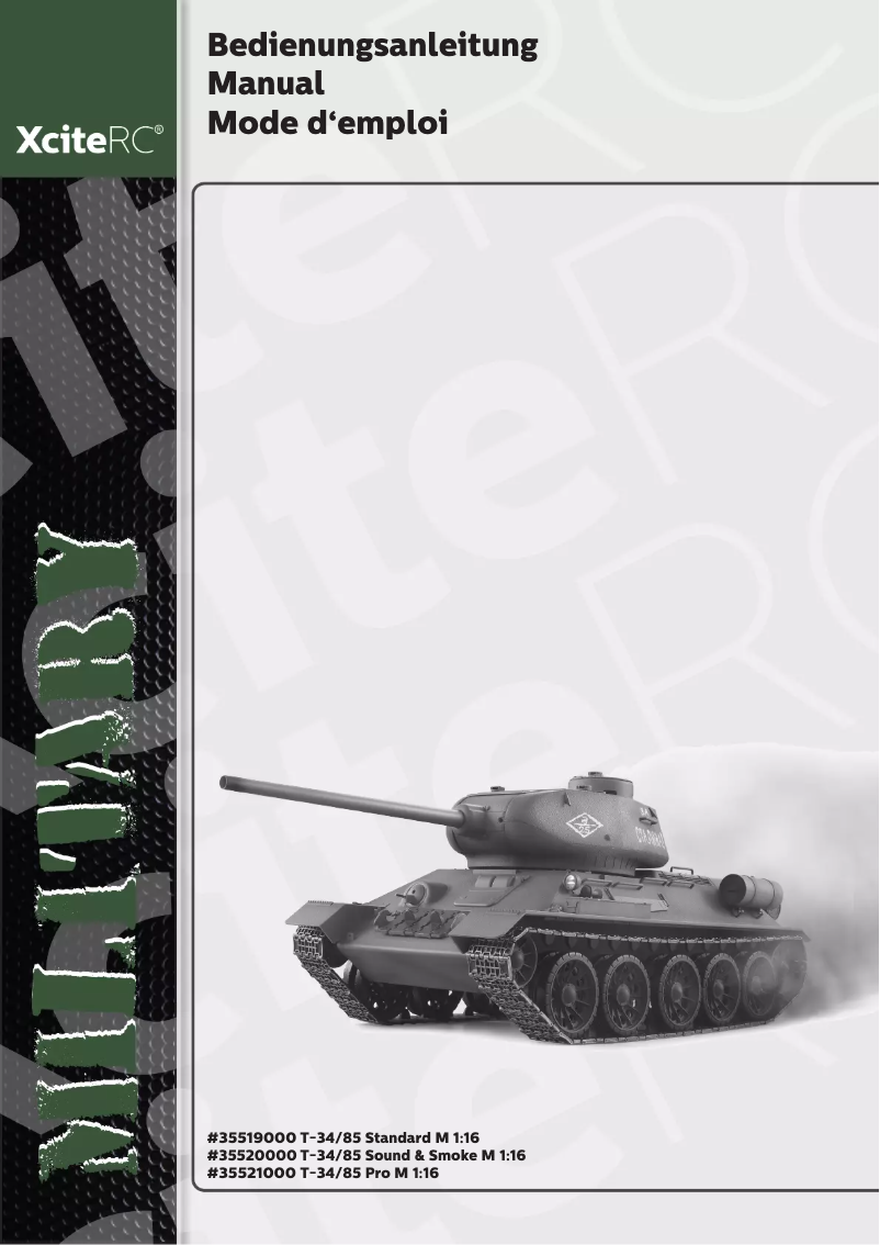 Page n°1 - Manuel utilisateur XciteRC T-34/85