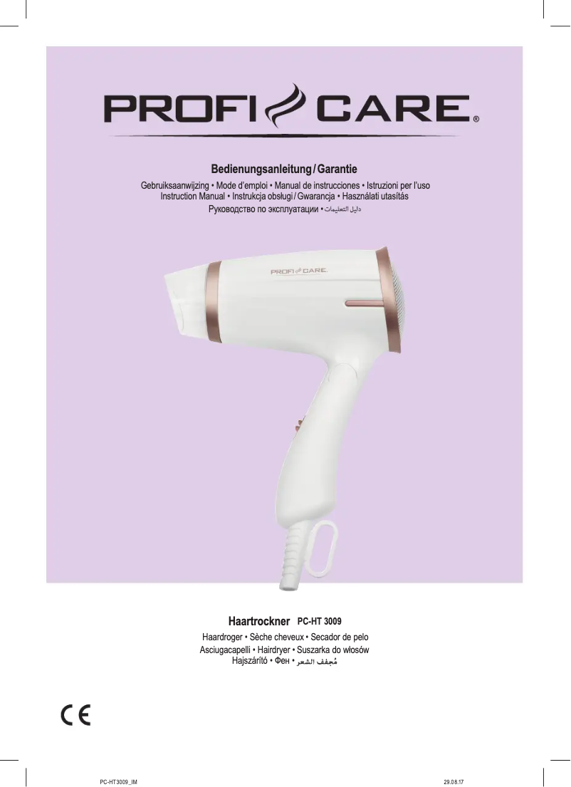 Page 1 de la notice Mode d'emploi ProfiCare PC-HT 3009