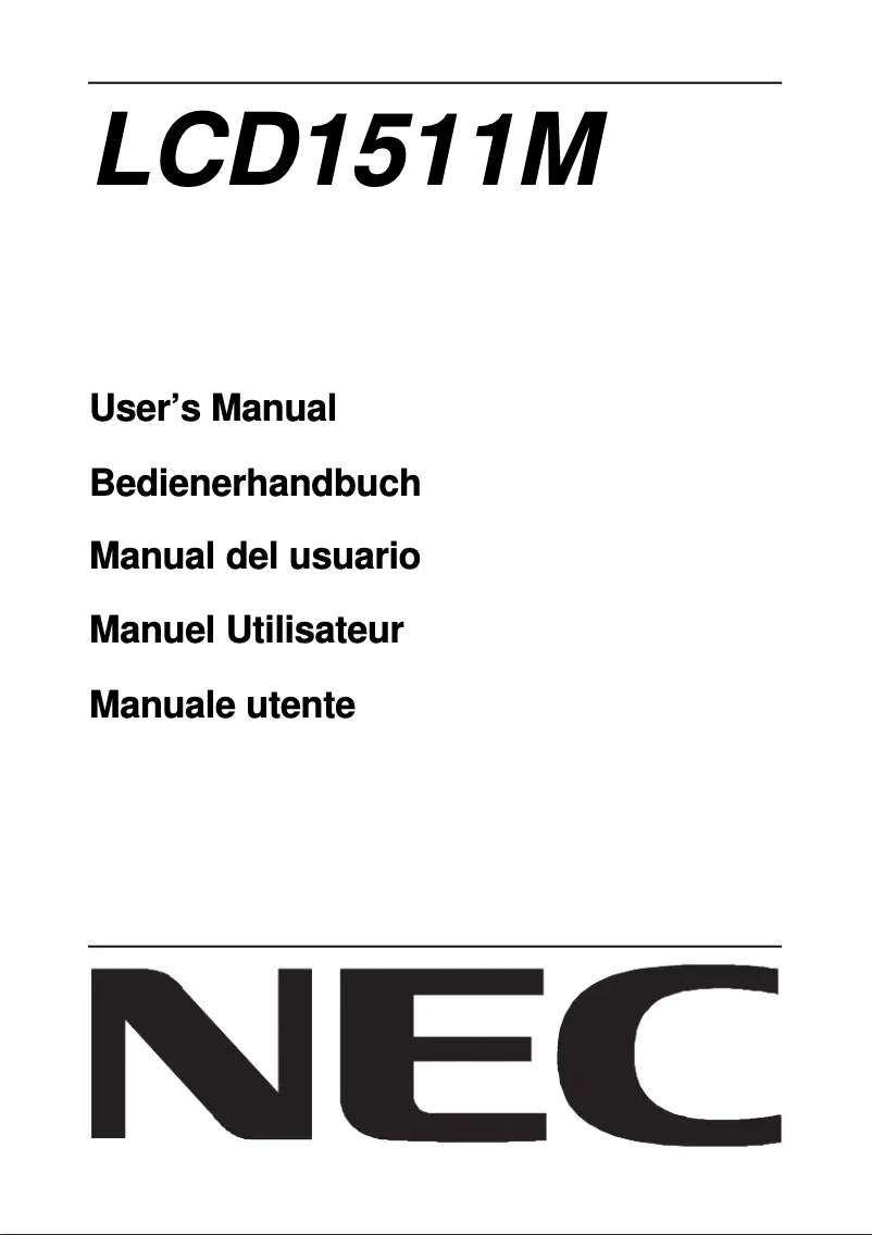 Page 1 de la notice Manuel utilisateur NEC LCD1511M