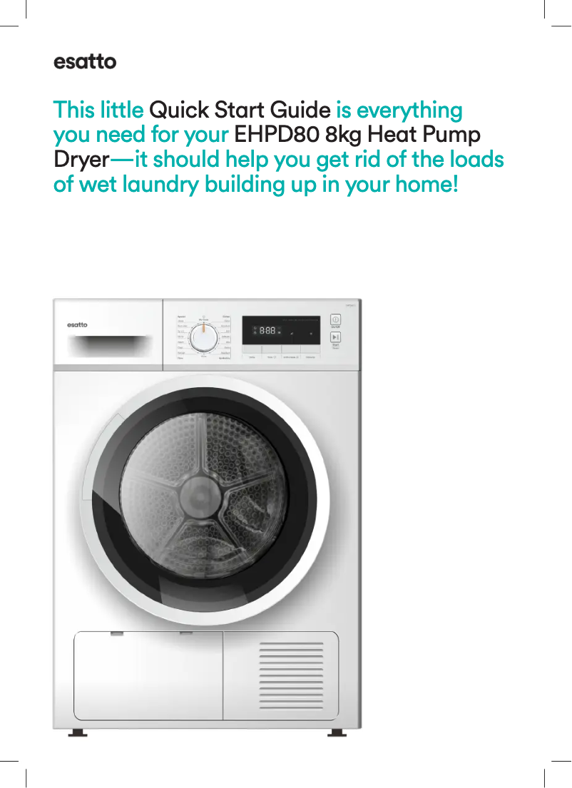 Page 1 de la notice Guide de démarrage rapide Esatto EHPD80
