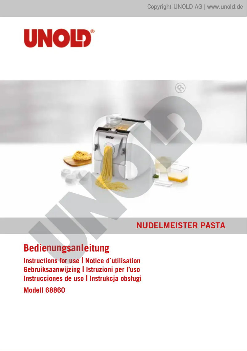 Page 1 de la notice Manuel utilisateur Unold 68860