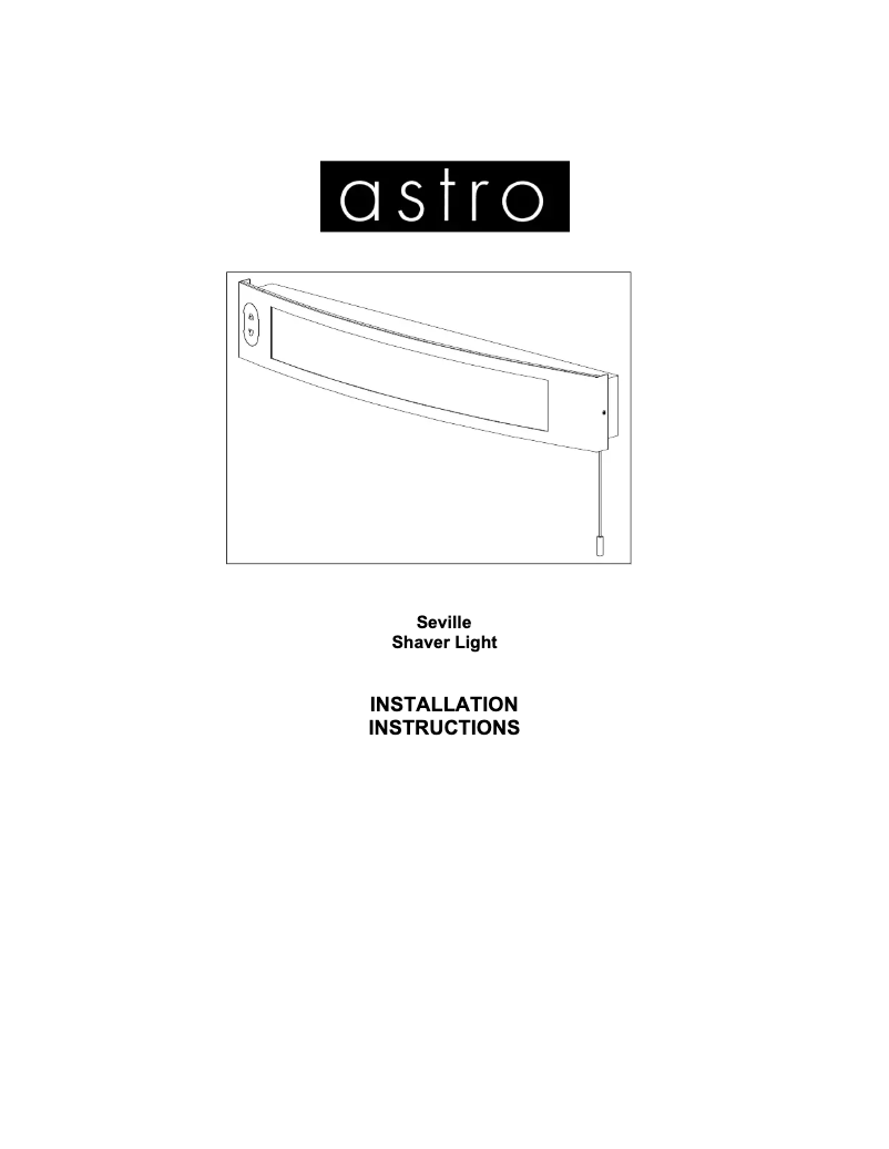 Page 1 de la notice Manuel utilisateur Astro Seville Shaver