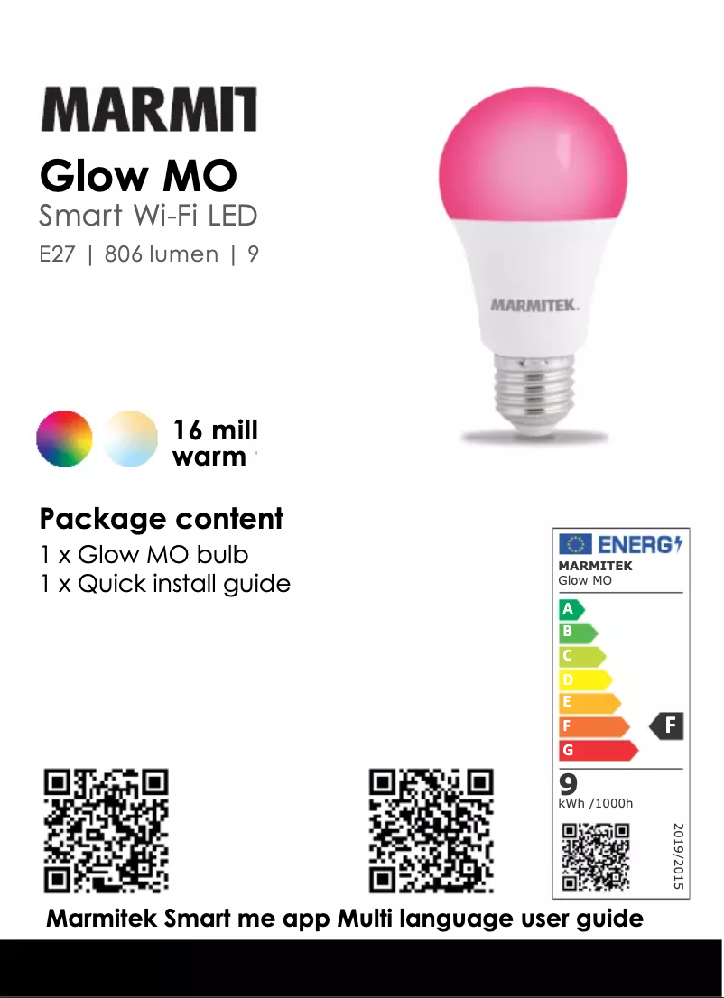 Image de la première page du manuel de l'appareil Glow MO