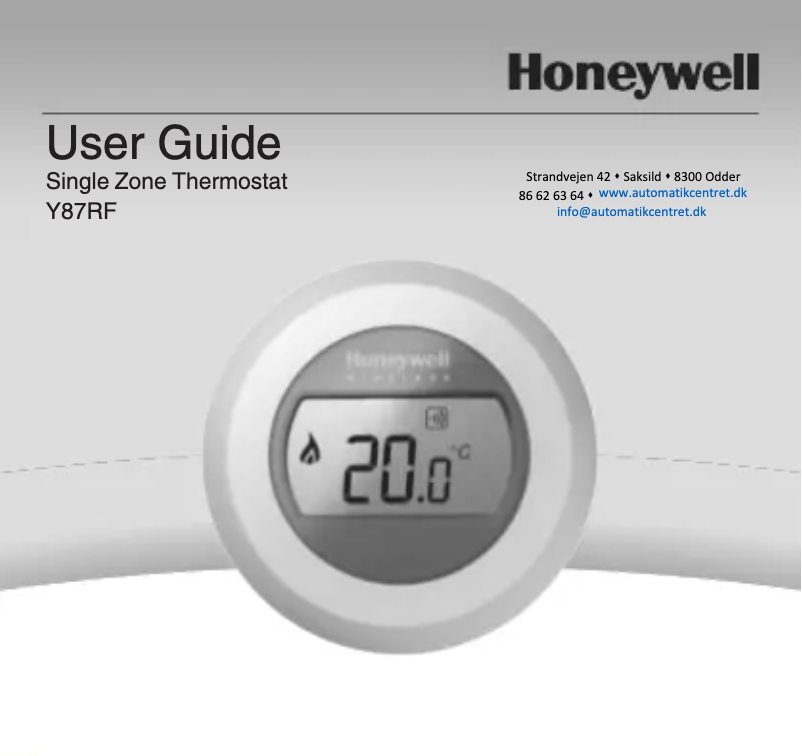 Page n°1 - Manuel utilisateur Honeywell Round Wireless Modulation Y87RF