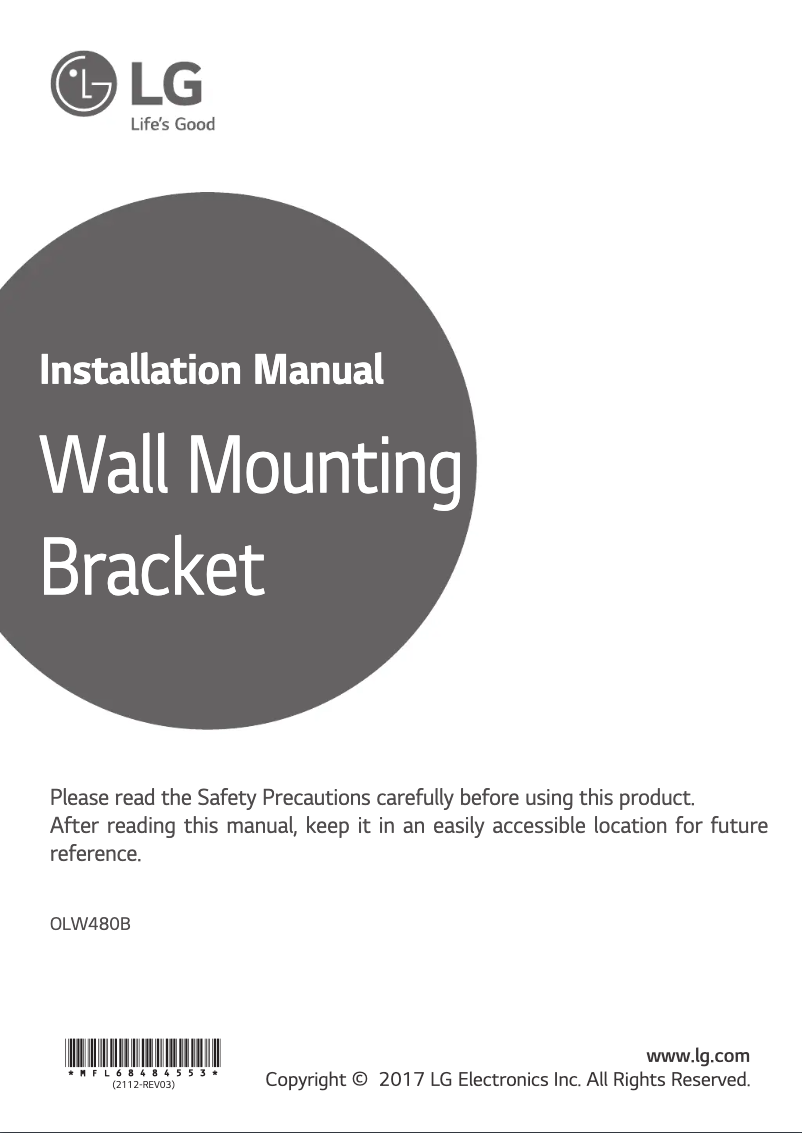 Page 1 de la notice Guide d'installation LG OLW480B