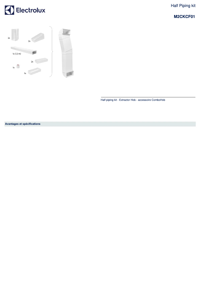 Page n°1 - Fiche technique AEG M2CKCF01