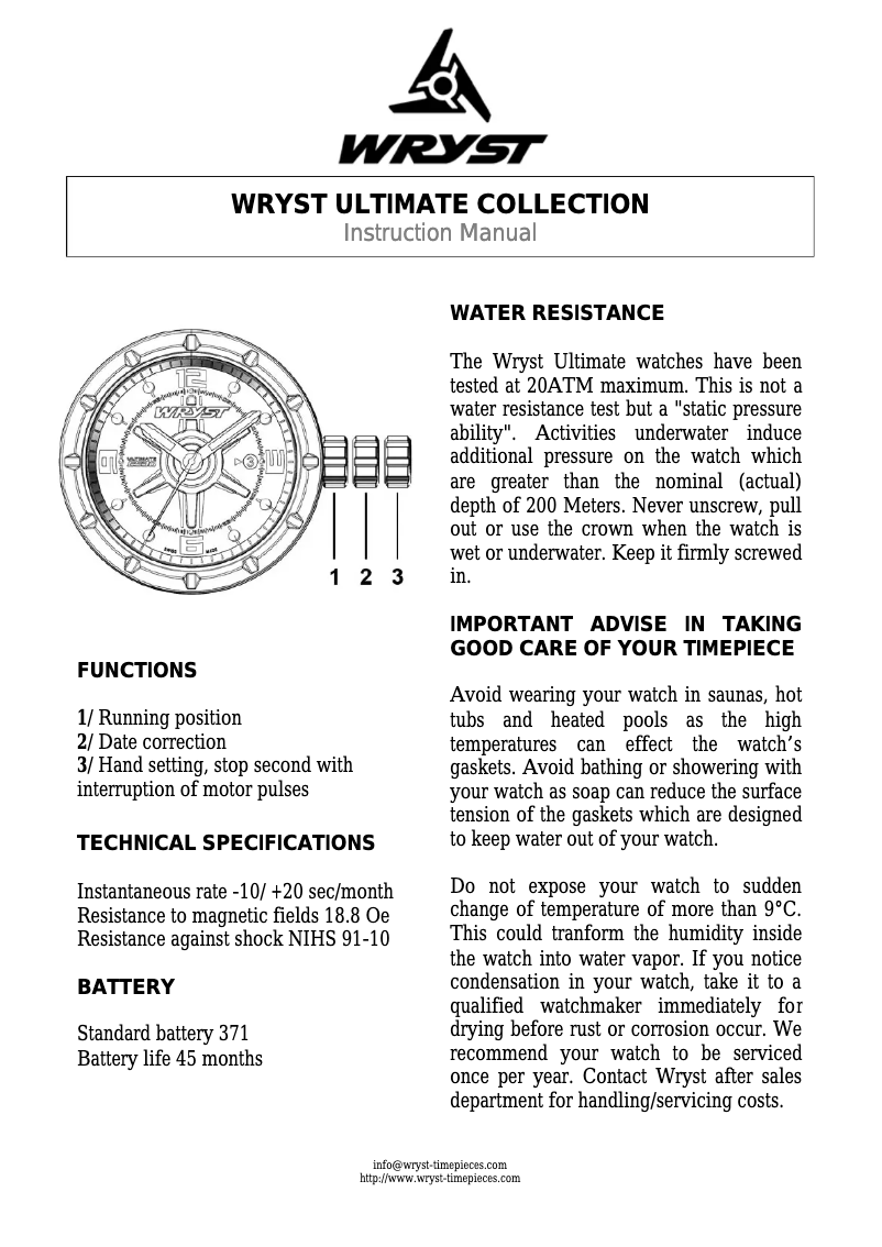Página 1 del manual Manual de usuario Wryst Ultimate ES50