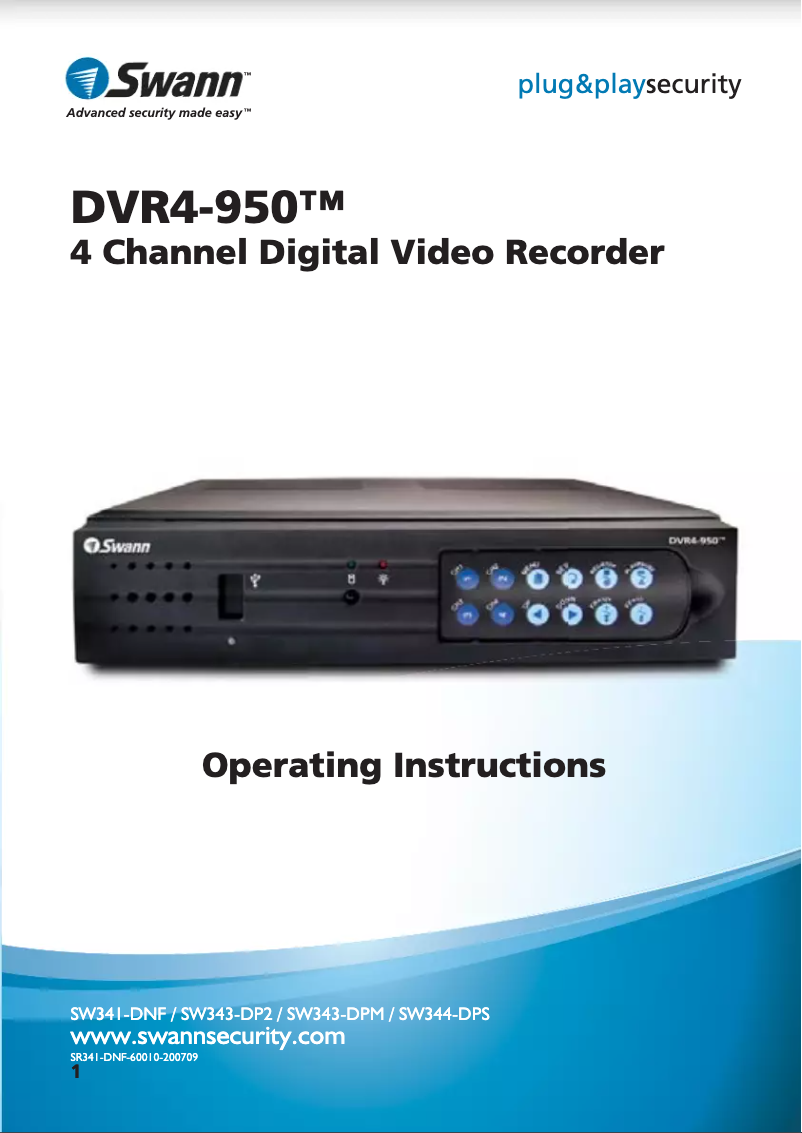 Page 1 de la notice Manuel utilisateur Swann SW343-DPM