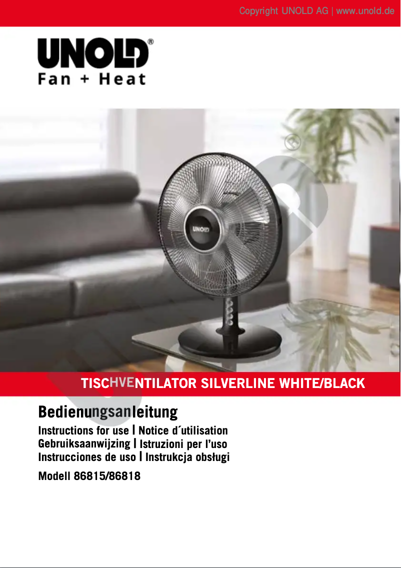 Page 1 de la notice Manuel utilisateur Unold Silverline 86818