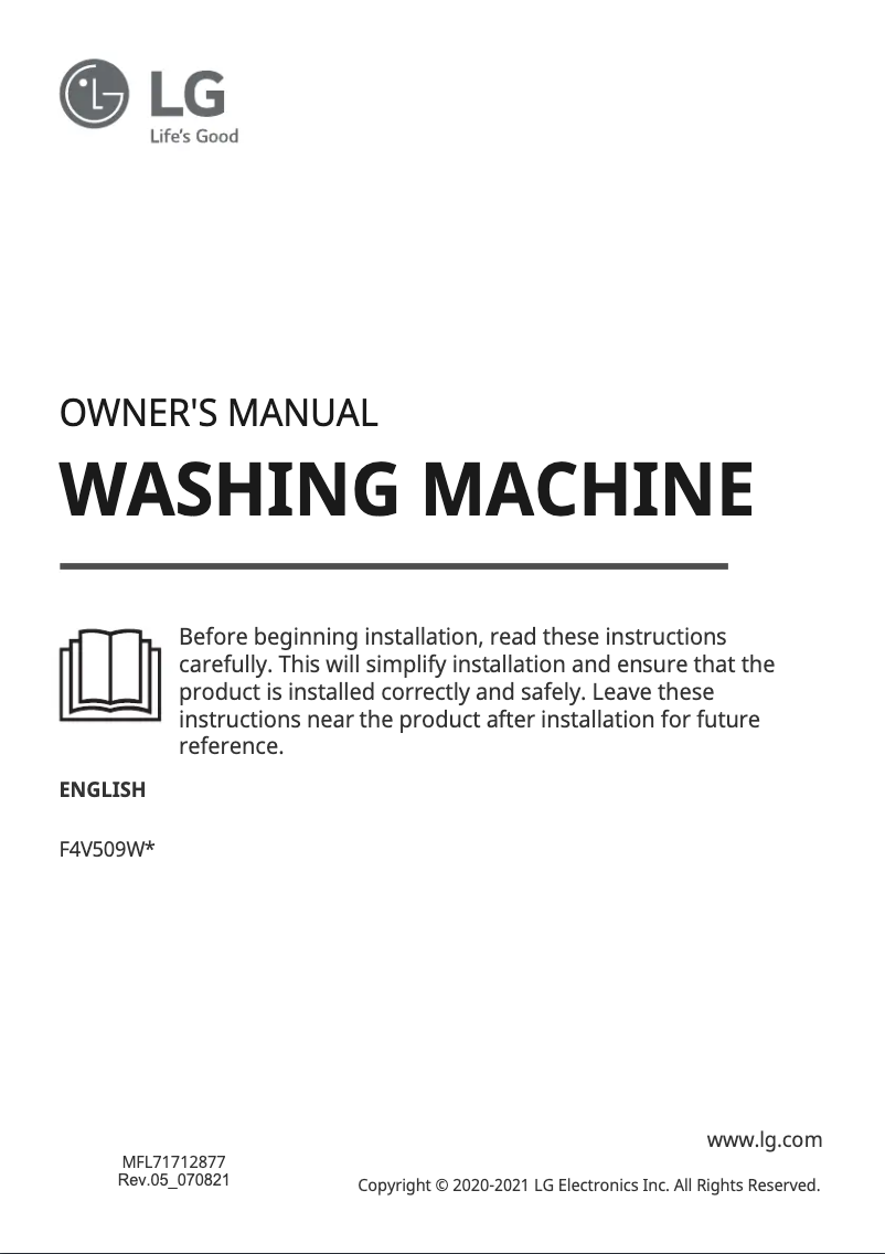 Página 1 del manual Manual de usuario LG F4V509WSE