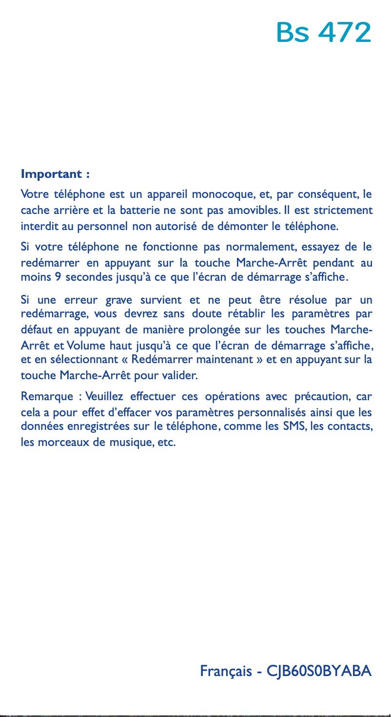 Page n°1 - Manuel utilisateur Bouygues Ultym 4