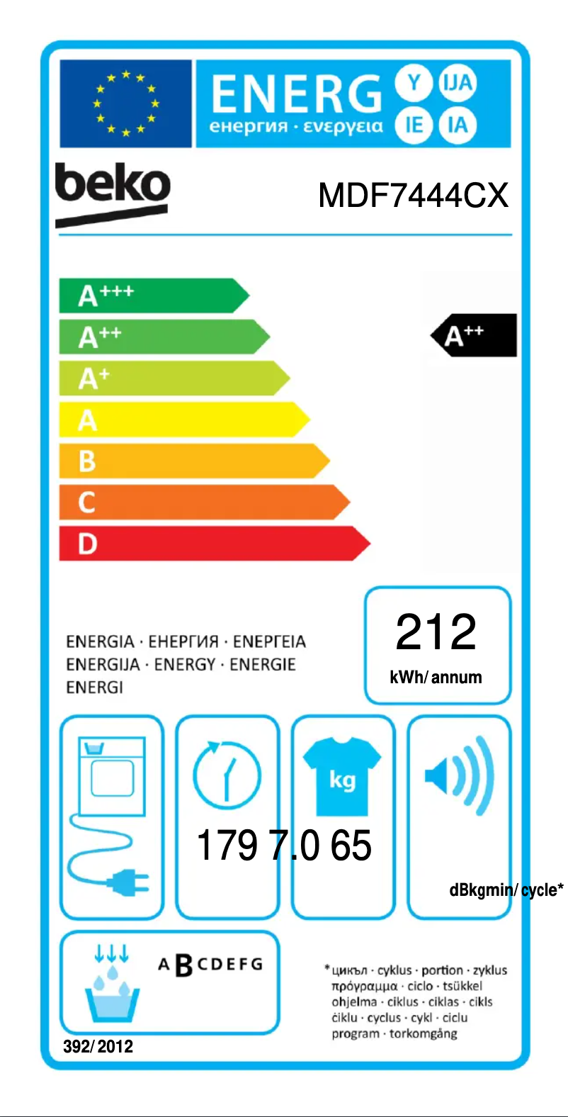 Page 1 de la notice Manuel utilisateur Beko MDF7444CX