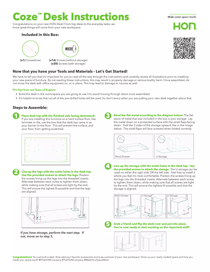 Página 1 del manual Manual de usuario HON Coze