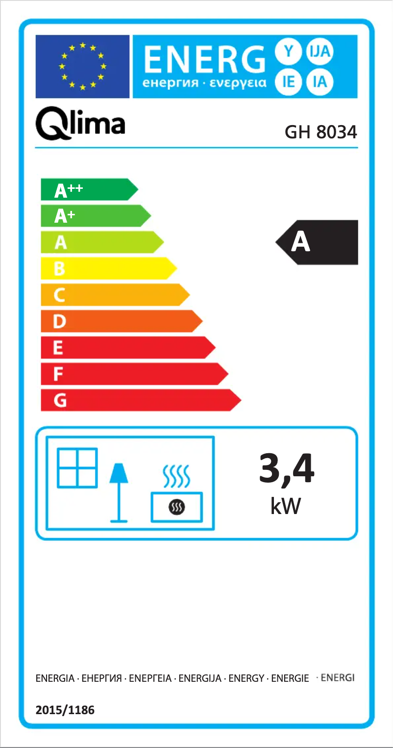 Page n°1 - Label énergétique Qlima GH 8034
