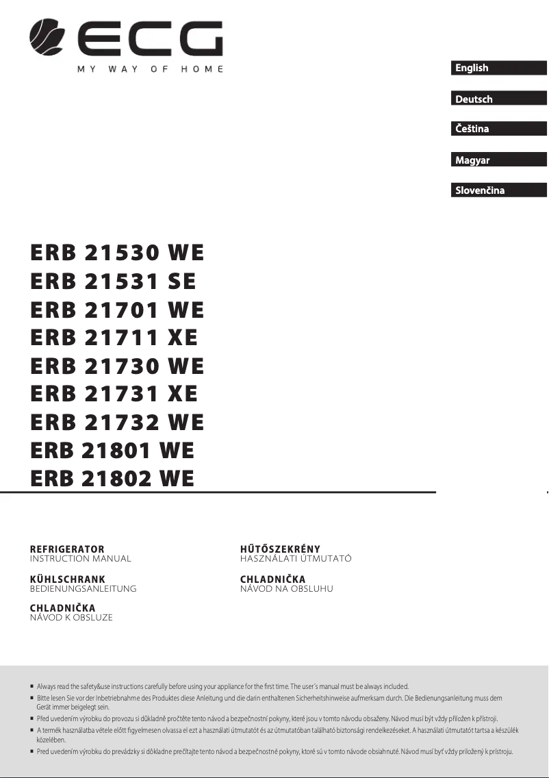 First page image of the manual for ERB 21711 XE