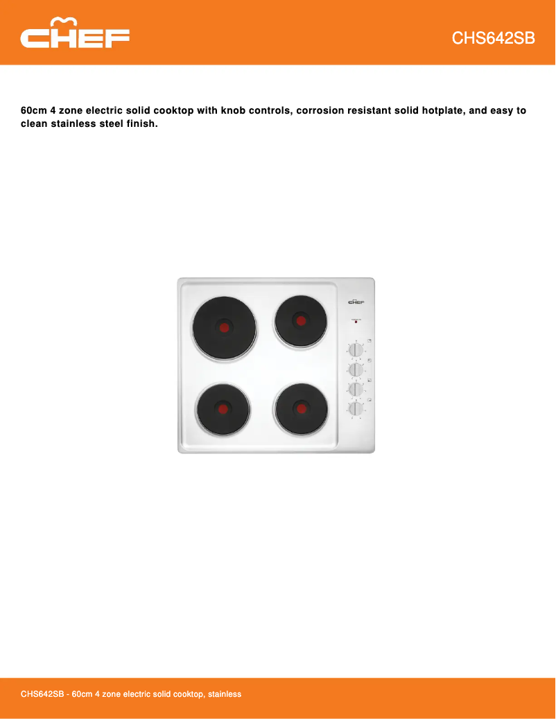 Imagen de la primera página del manual del dispositivo CHS642SB