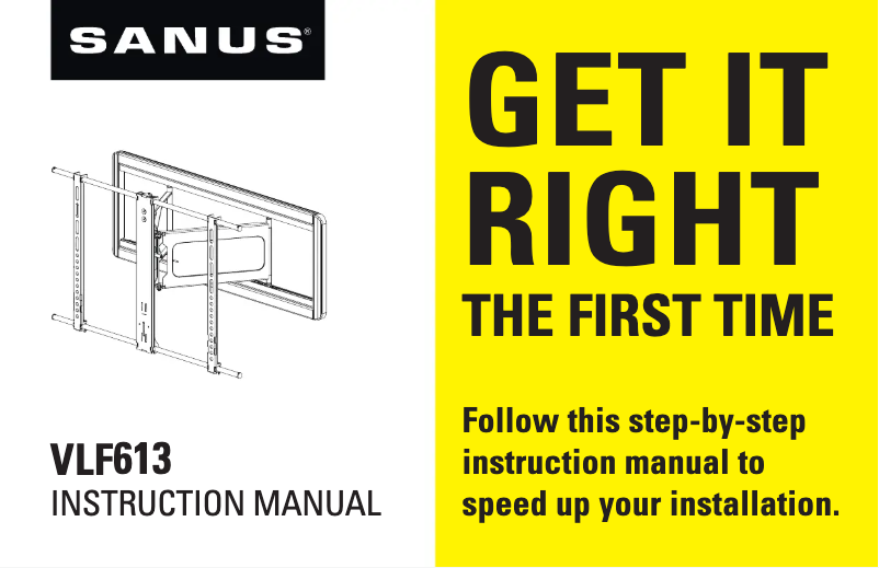 Page 1 de la notice Manuel utilisateur Sanus VLF613