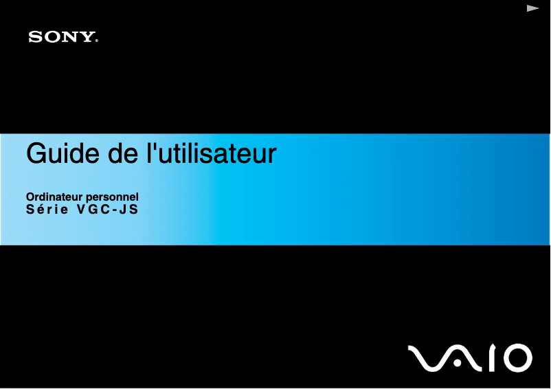 Image de la première page du manuel de l'appareil Vaio VGC-JS2E