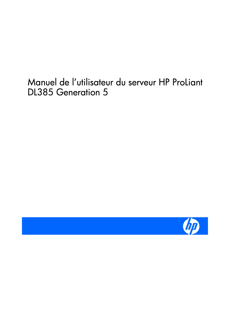 Page 1 de la notice Manuel utilisateur HP ProLiant DL385 G5