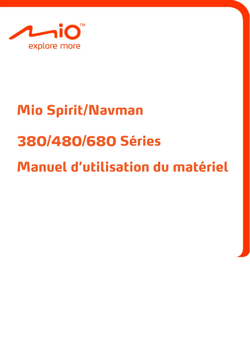 Page 1 de la notice Manuel utilisateur Mio Spirit 485