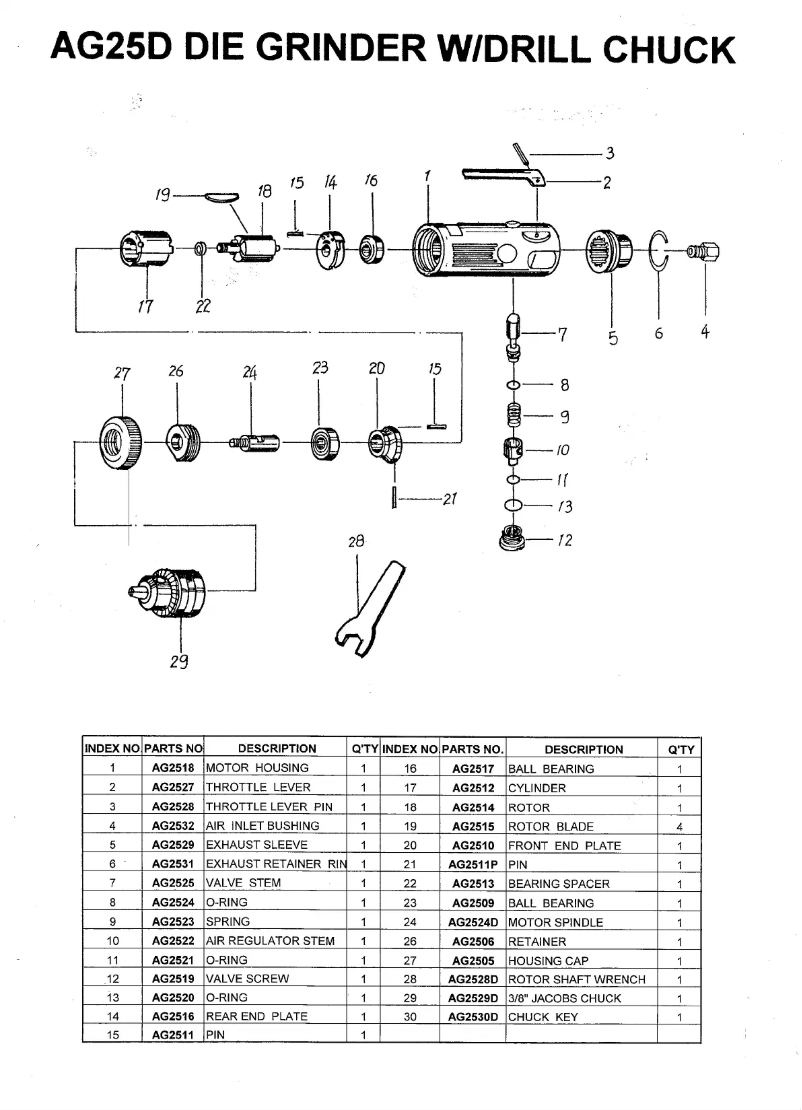 Page 1 de la notice Manuel utilisateur Mac Tools AG25D