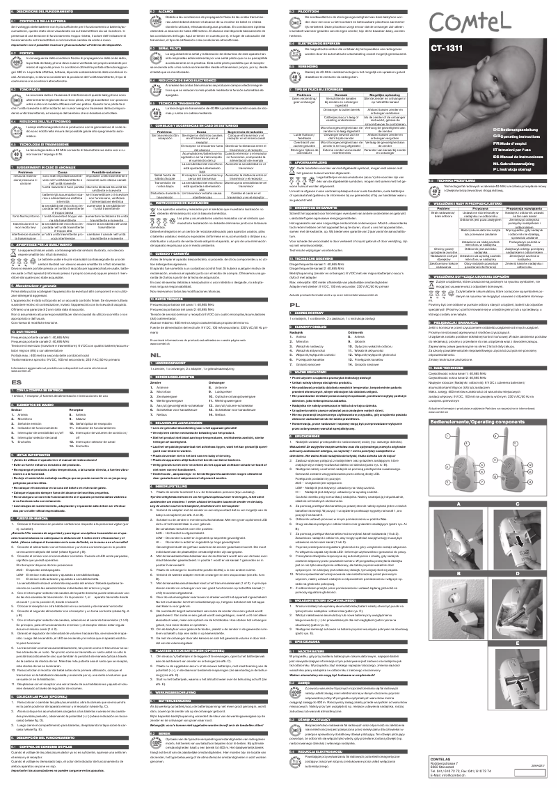 Page 1 de la notice Manuel utilisateur Comtel CT-1311