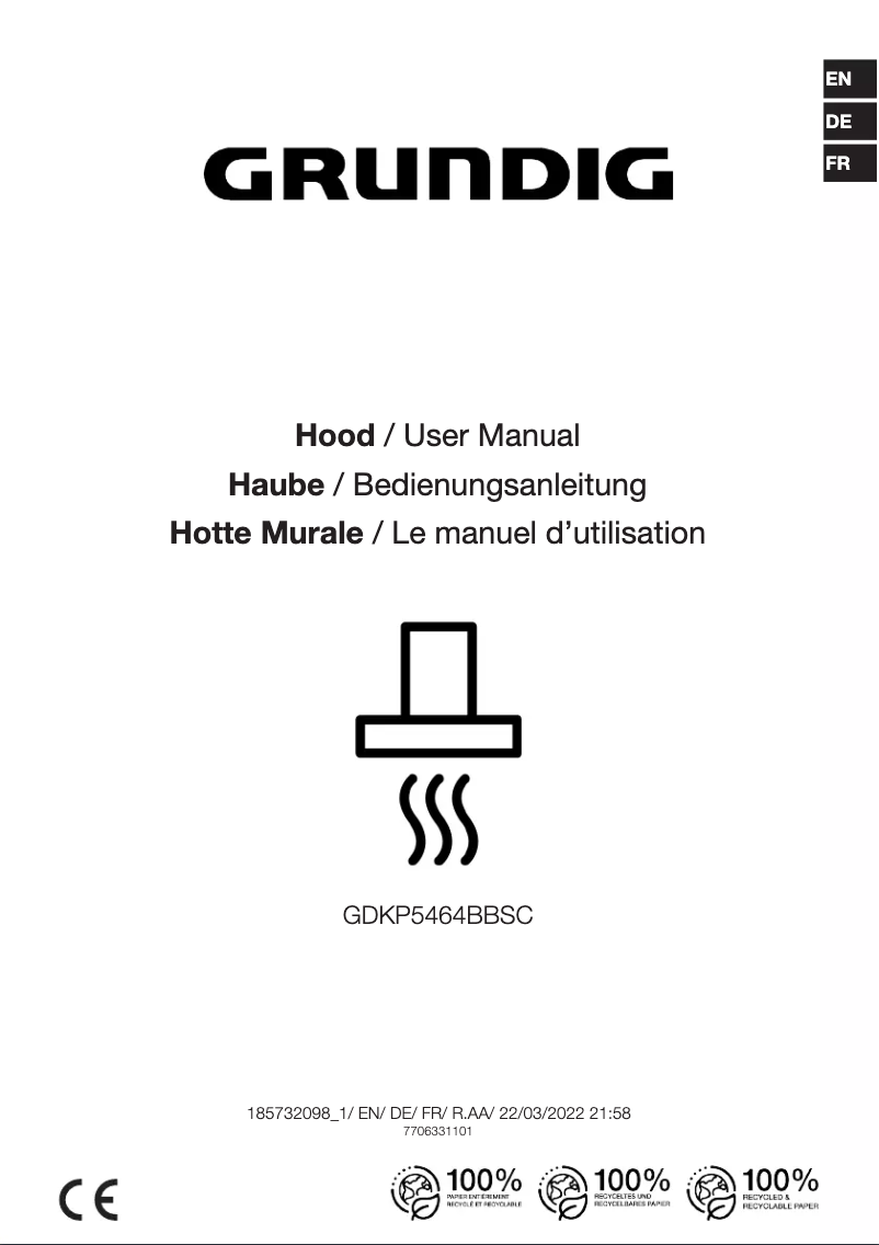 Imagen de la primera página del manual del dispositivo GDKP5464BBSC