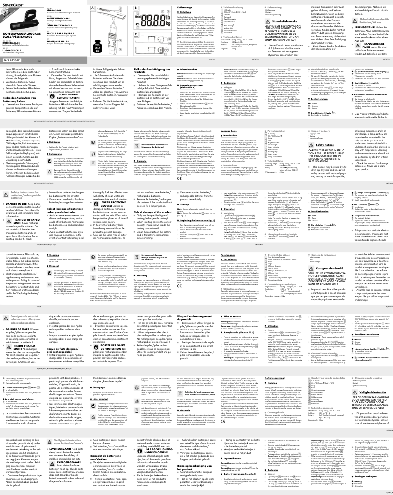 Page 1 de la notice Manuel utilisateur SilverCrest IAN 285847