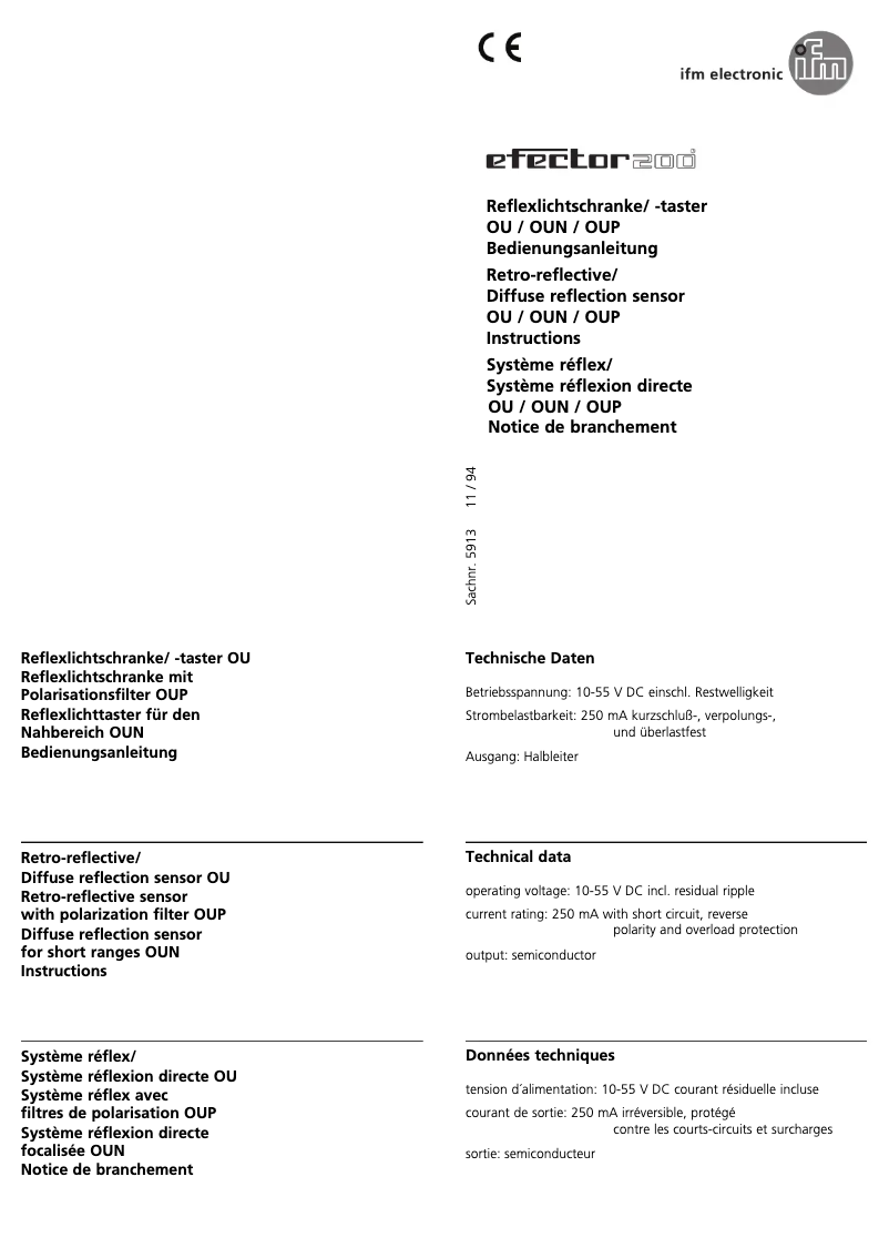 Page 1 de la notice Manuel utilisateur IFM OU5030