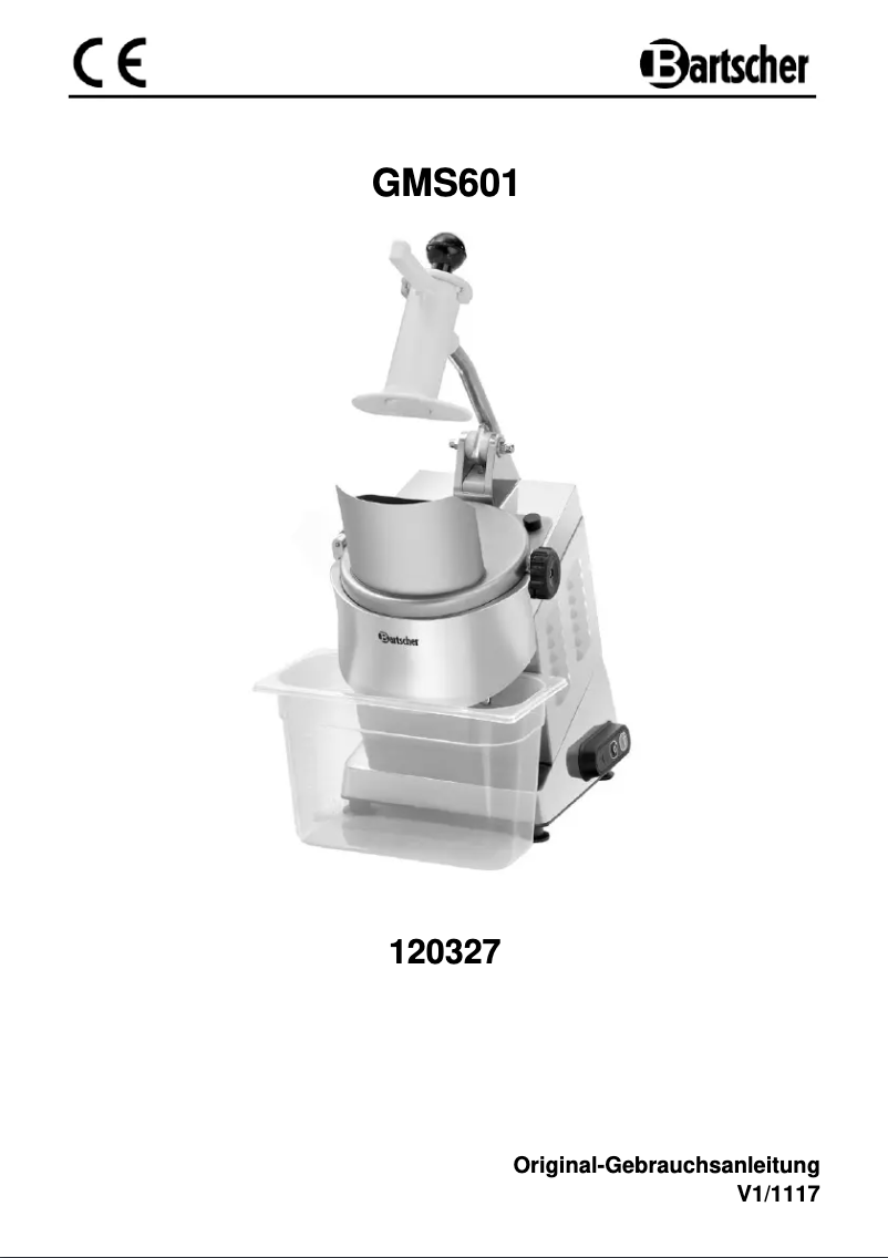 Page n°1 - Manuel utilisateur Bartscher GMS601