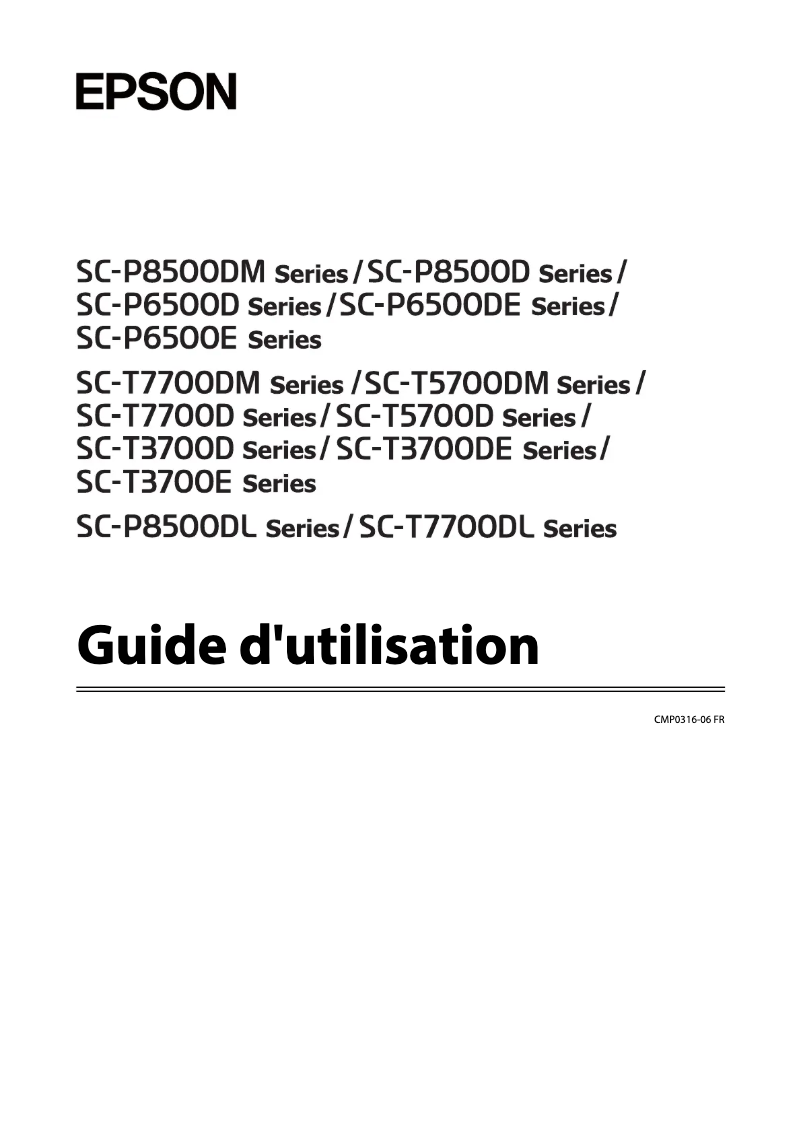 Image de la première page du manuel de l'appareil SureColor SC-T7700D