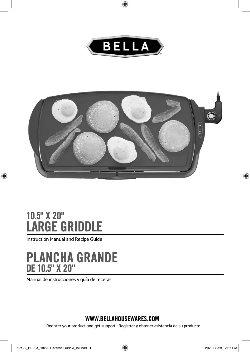 Image de la première page du manuel de l'appareil 10.5" x 20" Non-Stick Griddle