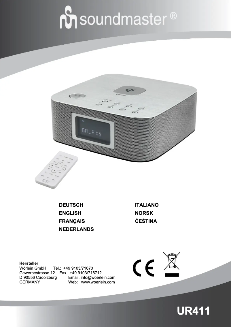 Page 1 de la notice Manuel utilisateur Soundmaster UR411