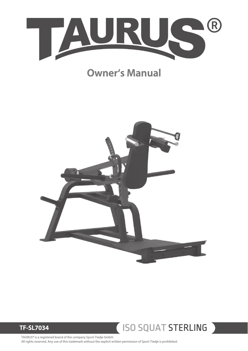 Image de la première page du manuel de l'appareil Iso Squat Sterling