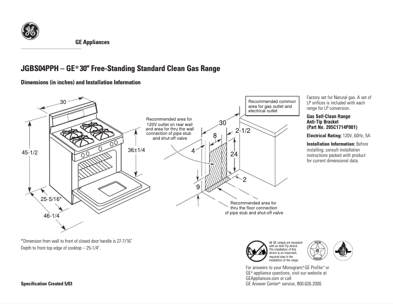 Image de la première page du manuel de l'appareil JGBS04PPHWH