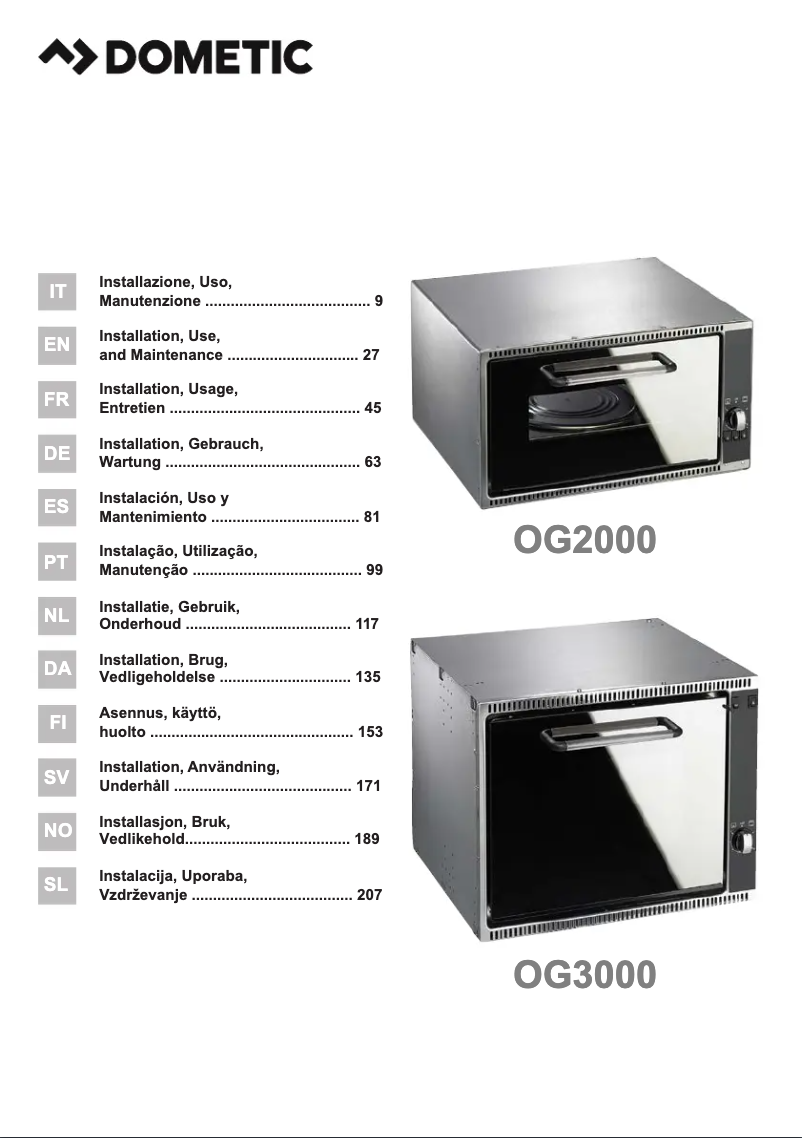 Page n°1 - Manuel utilisateur Dometic OG 2000