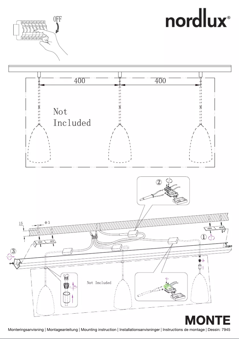 Page n°1 - Manuel utilisateur Nordlux Monte 3