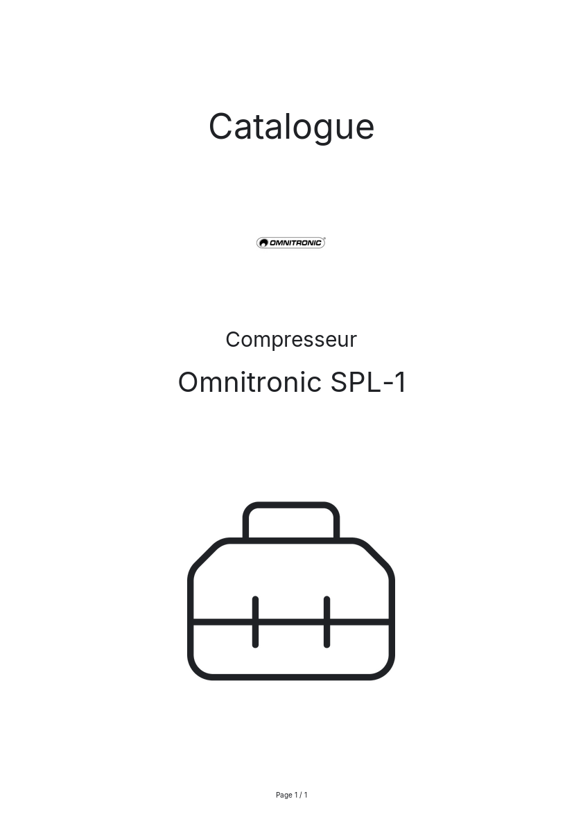 Page n°1 - Catalogue Omnitronic SPL-1