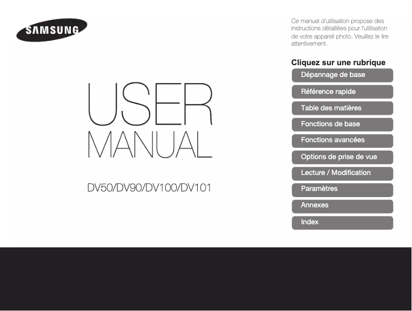 Image de la première page du manuel de l'appareil DV101