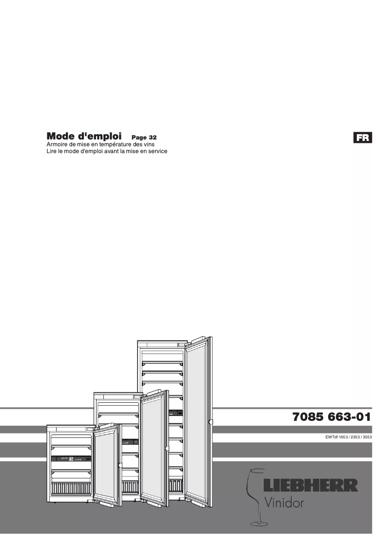 Page n°1 - Manuel utilisateur Liebherr EWTdf 2353 Vinidor