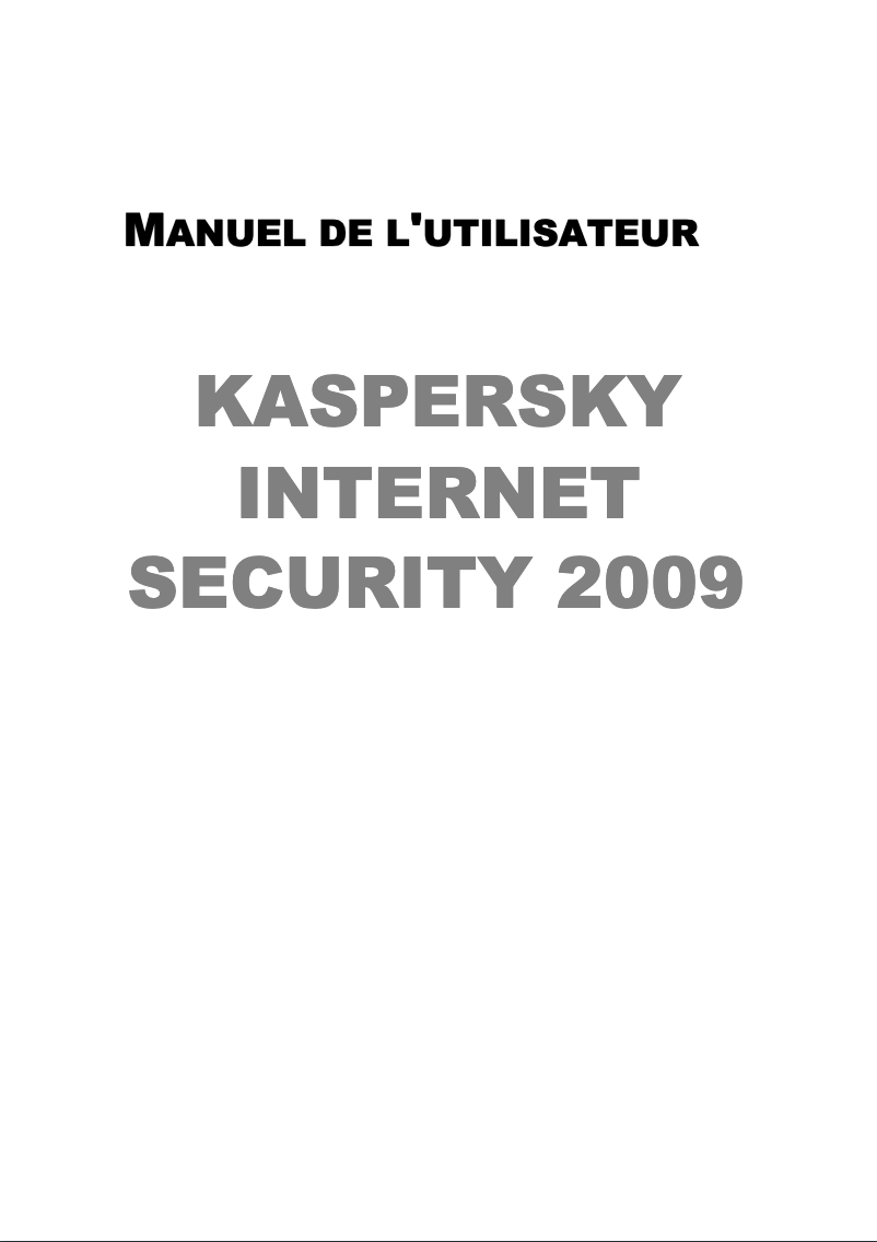 Page n°1 - Manuel utilisateur Kaspersky Lab KLT39006088/KIT