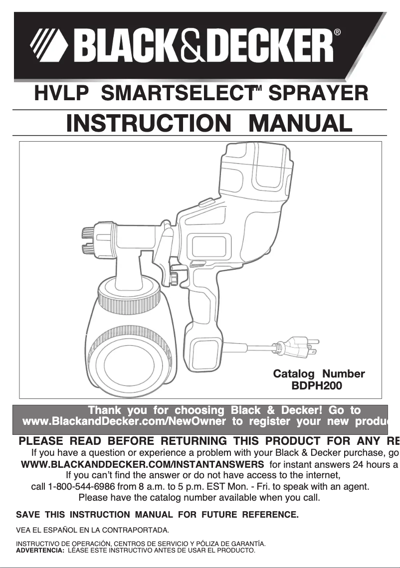 Page 1 de la notice Manuel utilisateur Black & Decker BDPH200