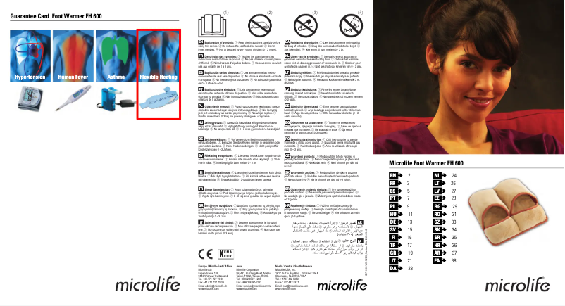 Page 1 de la notice Manuel utilisateur Microlife FH 600