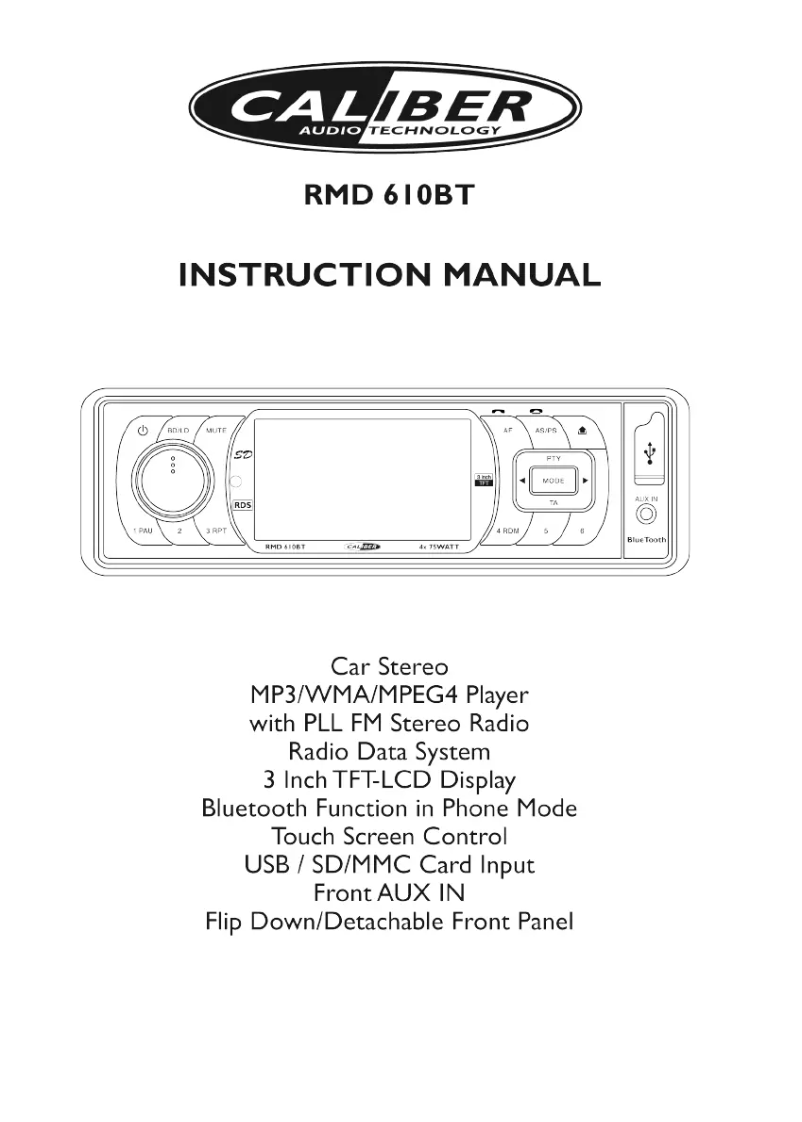 Page 1 de la notice Manuel utilisateur Caliber MCD610BT